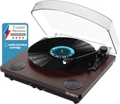 Vinyl Record Player with Bluetooth In & Out | Premium Cartridge | USB Recording