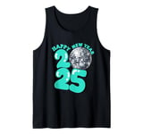 New Year 2025 Disco Ball Party NYE New Year Eve Retro Aqua Tank Top