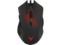 Varr Gaming Usb Mouse, Adjustable Dpi (1200, 1800, 2400 Or 3600Dpi), 6 Button With Scroll Wheel, Led 9 Colours Backlight With Rgb Effect, Black/Red, Popular Usb-A Connection, Optical, 1.5M Cable