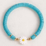 Women Clay Beaded Bracelet Daisy Flower Cute Soft Handcrafted Disc Clay Bead SG5