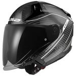 LS2, Casque Moto Jet Infinity II Carbon Counter Cool Grey, XS