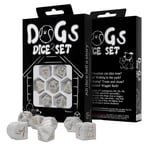 Dogs Dice Set: Charlie modern D4 inside shimmering white gold Q-Workshop RDOG05