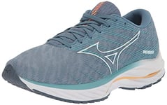 Mizuno Women's Wave Rider 26 Running Shoe, Mountain Spring-wht, 10 US Wide