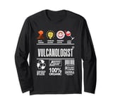 Vulcanologist Job Definition Skills Coffee Wine Sarcasm Long Sleeve T-Shirt