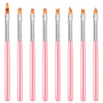 8Pcs Color Paint Pen Set  Petal Pen Nail Brush Short Nail Brush N7W59355