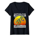 Womens Funny Valentines Day T-Rex Dinosaur Box Of Chocolate V-Neck T-Shirt