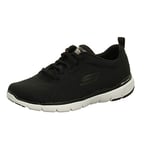 Skechers Women's Flex Appeal 3.0 First Insight Trainers, Black Mesh White Trim, 3 UK