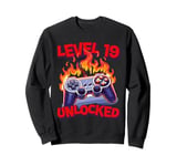 Gamer Birthday Level 19 Unlocked Video Game Sweatshirt