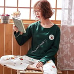 DFDLNL Autumn Spring Long Sleeved Pajamas Set for Women Pijamas Mujer Leisure Suit Ladies Cotton Sleepwear M