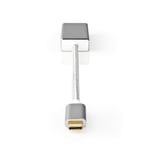 Nedis USB-C™ Adapter | USB 3.2 Gen 1 | USB-C™ Hane | Mini DisplayPort Hona | 0.20 m | Rund | Guldplaterad | Flätad / Nylon | Silver | Kartong med täckt fönster