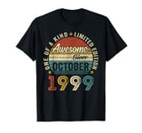 Retro 25 Year Old October 1999 Vintage 25th Birthday Men Boy T-Shirt