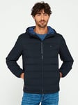 Tommy Hilfiger Mix Quilted Lightweight Hooded Jacket - Navy, Navy, Size M, Men