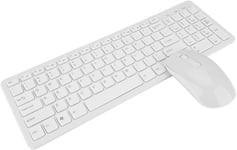 Ensemble Clavier Et Souris Sans Fil,2.4G Avec Souris,Clavier Ultra-Fin Avec 108 Touches Disposition Multifonction,Convient Pour Pc/Ordinateur Portable/Smart Tv(Blanc)