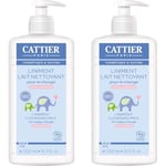 Cattier Liniment lait nettoyant bébé pour le change bio 500ml (Lot de 2)