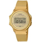 Casio Montre Quartz Unisexe 39.00mm avec Cadran Or Digitale et Bracelet en Bracelet en Acier Or A171WEMG-9AEF