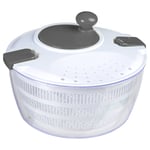 Handled 3L Salad Spinner White and Grey