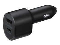 Samsung Dual Car Charger EP-L5300 - Strömadapter för bil - 45 Watt - 3 A - PD, QC, AFC, SFC - 2 utdatakontakter (USB, 24 pin USB-C) - svart