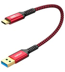 Câble Usb C Court, 0.3M 10Gbps Câble Transfert De Données Usb A Vers C, Cable Usb C Android Auto Compatible Avec Samsung A53 S22, Huawei P30, Xiaomi-Rouge[CAB131733]