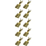 10x cosse laiton femelle 6,3mm à sertir plate connecteur fil câble électrique cylindrique tubulaire