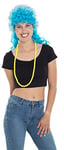 Folat 64561 Neon Blue Afro Wig with Long Curls, Adults