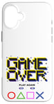 Coque pour iPhone 16 Plus Game Over Vintage Retro Jeux Vidéo Gaming