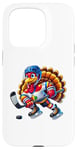 Coque pour iPhone 15 Pro Amusant Thanksgiving hockey sur glace -Fun Thanksgiving Turquie Sport