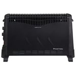 Russell Hobbs 2000W/2KW Electric Convector Heater with 24 Hour Timer in Black, 3 Heat Settings, Overheat Protection, Adjustable Thermostat, 20m² Room Size, RHCVH4002B with 2 Year Guarantee