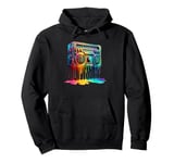 Dripping Paint Boombox Old School 80s Music Hip Hop Pullover Hoodie