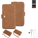 Wallet + Protective case for Doogee S88 Plus cover brown