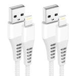 Câble Iphone 1m+2m Lot De 2[Certifié Apple Mfi], Câble Lightning Usb Cable Chargeur Iphone Nylon Tressé Cordon Iphone Fil Chargeur Rapide Iphone Pour Iphone 14/13/12/11 Pro Max/Xs/X/8/7/6s/5/Se,Ipad