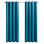 Topfinel Teal Curtains Blue Curtains for Bedroom Black Out Curtains Eyelet Thermal Insulated Curtains Window for Livingroom W117 x L137 CM,2 Panels