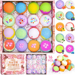 Bombes De Bain Pour Femmes, Boule De Bain Femmes, Lot De 16 Coffret Cadeau Femme Boules De Bain, Bombes De Bain Moussant Aux Huiles Essentielles Naturels, Cadeau Noel Femme