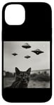 Coque pour iPhone 14 Plus Cat Selfie with UFO Weird 50s Photo ---