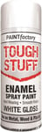 Enamel WHITE Spray Paint Gloss Tough Stuff Hard Wearing Metal Plastic 400ml