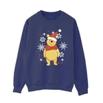 Disney Womens/Ladies Winnie The Pooh Winter Wishes Sweatshirt (Navy Blue) material_Synthetic - Size Small