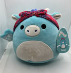 Tatina the Dragon  Squishmallow 7.5" Plush Soft Toy Headband Teal NEW UK