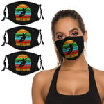 Nuberyl 3 Pieces Face Masks Retro Skateboarding Reusable Washable Adjustable Black Cloth Balaclavas Bandana Scarf For Women Men Adult Kids Fashion Neck Gaiters