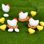 Mini Chicken Fairy Garden Miniatures Gnomes Moss Terrariums Resi Egg