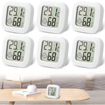 6 Pièces Mini Thermomètre Hygromètre Intérieur, Haute Précision Digital Thermometre Hygrometre Interieur, Thermomètre Maison pour Chambre Bébé,