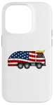 Coque pour iPhone 14 Pro Camion poubelle drapeau américain Trump drôle