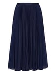 Polo Ralph Lauren Pleated Georgette Skirt Marinblå