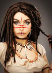 Halloween Voodoo Scary Witch Doctor Style Brown Cosplay Long Dreadlocks Wig