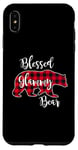 Coque pour iPhone XS Max Blessed Glammy Bear Red Buffalo Check Plaid Cadeau pour grand-mère