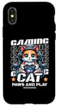 Coque pour iPhone X/XS Paws And Play Jeu vidéo chat pour hommes, garçons, femmes, enfants