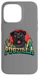 Coque pour iPhone 14 Pro Max Retro Pug Pugzilla Funny Dog Lover Japanese Movie Poster