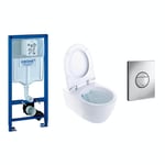 Ifö Vägghängd Toalettstol iCon Rimfree 3575 med Grohe Rapid SL 113 cm VVS9990069