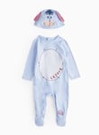 Winnie The Pooh Eeyore Print Halloween Sleepsuit & Hat Set Newborn Blue