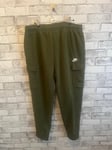 Nike Joggers Pants Men XL Green Standard Fit Taper Leg Sneaker Length Drawstring