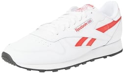 Reebok Cuir Classique, Basket Femme, FTWR White Vector Red Core Black