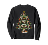 Xmas Lights Santa Rainbow Trout Fish Christmas Tree Sweatshirt